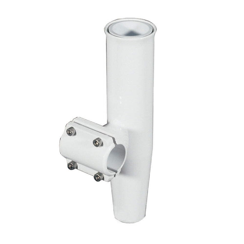 Lees Clamp-On Rod Holder - White Aluminum - Horizontal Mount - Fits 1.900 O.D. Pipe