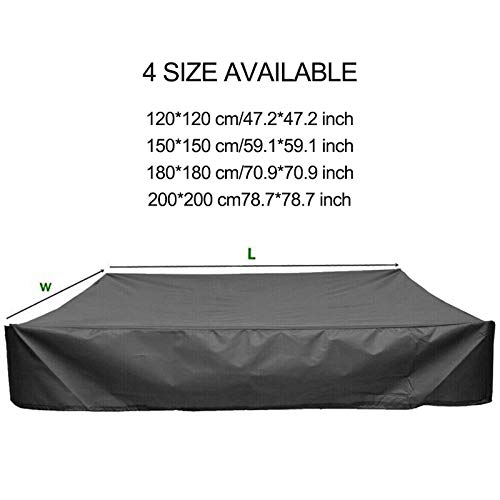 M Maius Sandbox Cover, Square Protective Cover For Sand And Toys Away From Dust And Rain, Sandbox Canopy With Drawstring, Sandpi