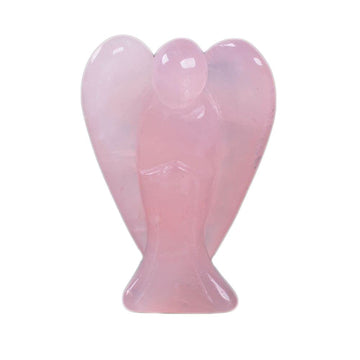 Justinstones Carved Rose Quartz Peace Angel Pocket Guardian Angel Healing Statue 2 Inch