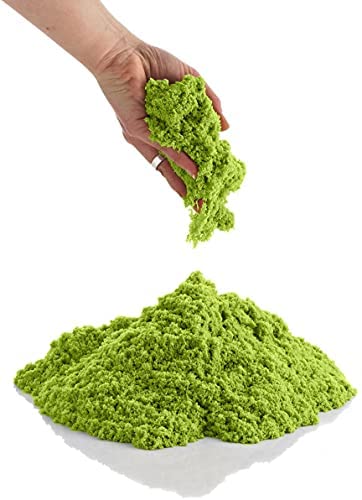 Gurbik_ Soft Space Sand Clay For Indoor Playing Moldable 500Gm In Resealable Bag With Free Big Mould (Green) (No Toxic)