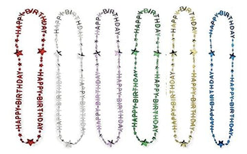 Guidea 24 Piece Colorful Happy Birthday Bead Necklaces Party Favors