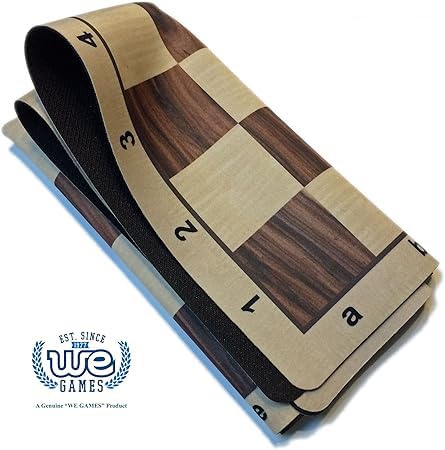 WE Games Mousepad Chess Board 20 in. with Wenge Wood Grain Design - enhanced Tournament Chess Mat  Perfect Travel Chess Board for mature-themeds
