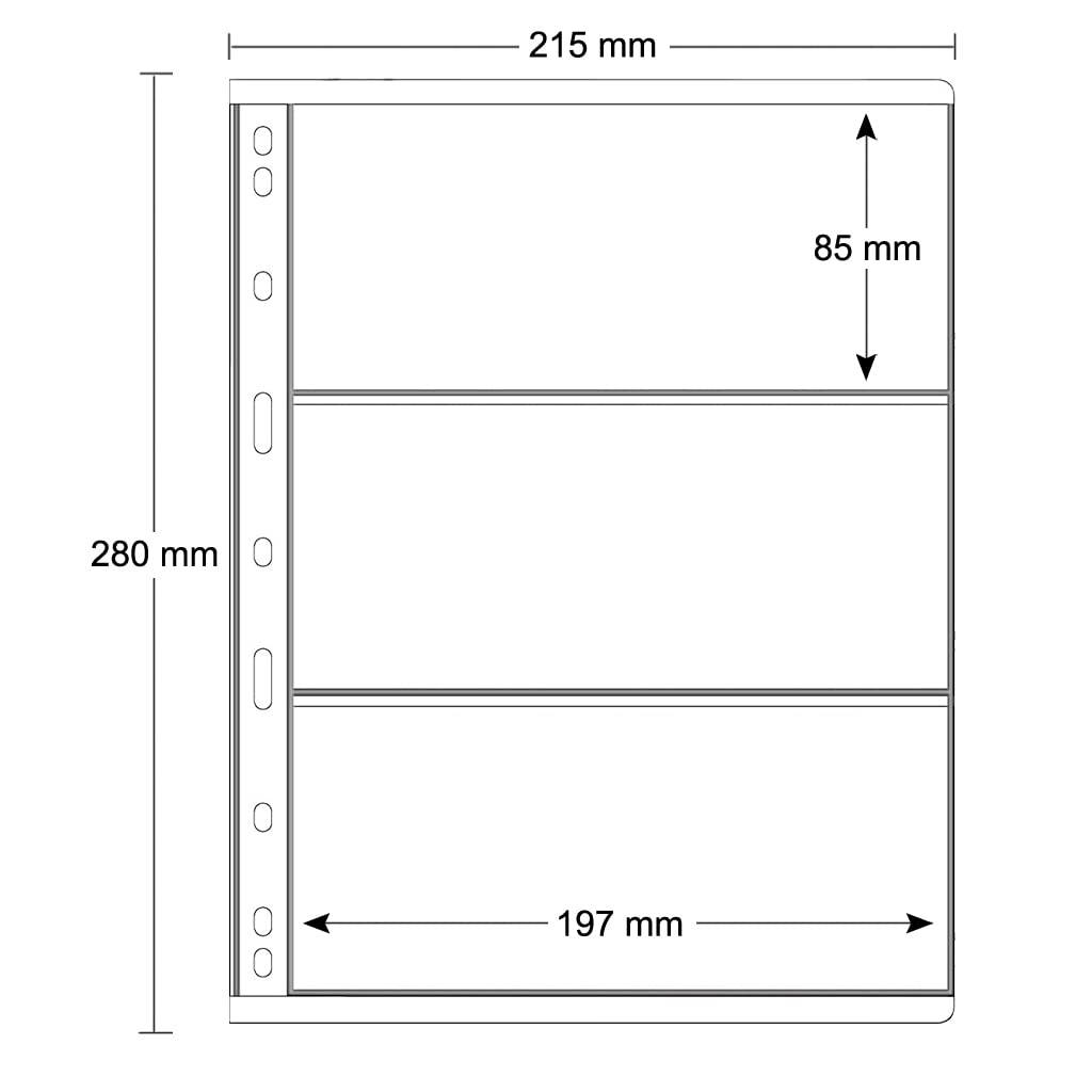 3 Pockets Paper Money Collection Supplies Pages, 10 Sheets Money Stamp Page Holders Currency Collecting Book Album Sleeves for S