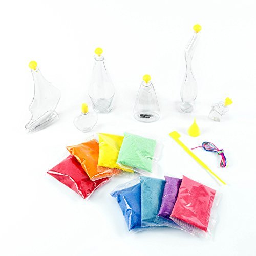 Made By Me Create Your Own Sand Art, 4 Sand Bottles & 2 Pendent Bottles with 8 Bright Sand Colors, Designing Tool & More, Great