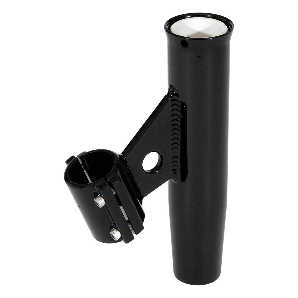 Lees Clamp-On Rod Holder - Black Aluminum - Vertical Mount - Fits 1.315 O.D. Pipe