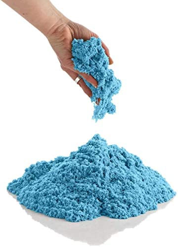 Gurbik Soft Space Sand Clay For Indoor Playing Moldable 500Gm In Resealable Bag With Free Big Mould (Blue) (No Toxic)