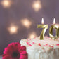 Bailym 70th Birthday Candles, Gold Number 70 Cake Toppers, 1.3 Inch, Synthetic Wax Party Decorations