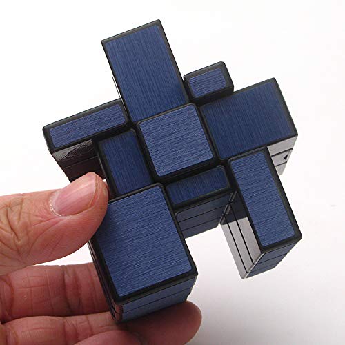 Tanch Qiyi Mirror Speed Cube 3X3 Dysmorphism Magic Cube Puzzle Toy Blue