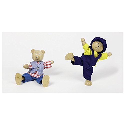 Goki Flexible Puppets Bears Benna & Bennoh With Wardrobe Doll, Multicolor (51914)