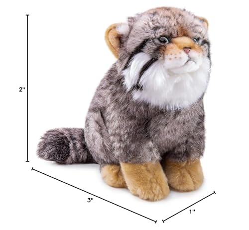 Zhongxin Made British Short Cat Stuffed Animal - 11 Inch Plush Toy Grey Cat, Soft Toy Cat For Kids (Sitting Pallas Cat)