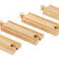 BRIO World 33334 - Premium Short Straight Tracks - 4 Piece Wooden Train Toy Set for Kids | Enhances Motor Skills | FSC-Certified
