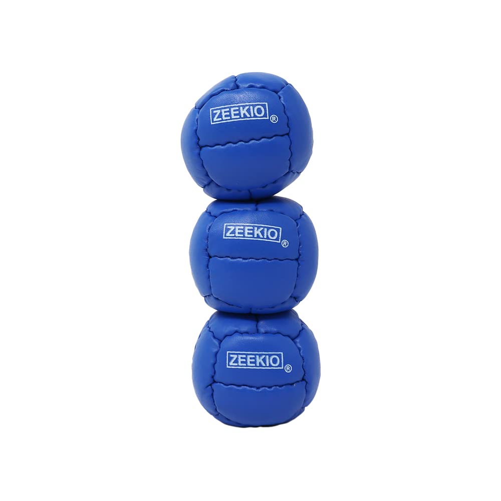 Zeekio Galaxy Juggling Balls - enhanced 12 Panel Genuine Leather Balls - 130g - 67mm - Pack of 3 (Blue)