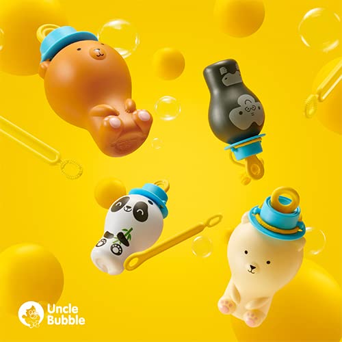 Uncle Bubble Fun Anti-Spill Pals - Brown Bear Toy with Bubble Solution & Wands for Kids Birthday Party Favor