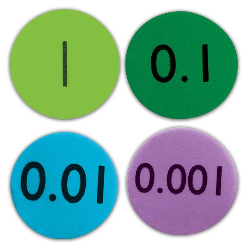 Eai Education Quietshape Foam Place Value Disks Thousandths To Ones: Set Of 120