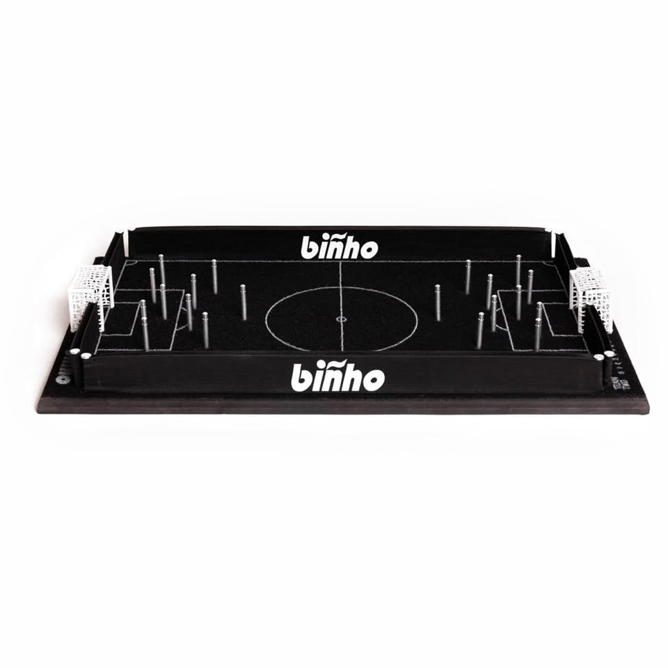 Biñho Classic Board Game - 2-Player Finger Flick Pinball - Portable Black Sports Game Set
