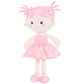 Onetoo First Baby Doll Plush Baby Girls Dolls Rag Doll Soft Baby Doll For Girls Sleeping Cuddle Buddy Doll Wear Star Pink Sleeveless Dress 14'