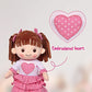 Linzy Toys, 16 Little Sweet Hearts Interactive Soft Plush RAG Doll, Embroidered FACE & Removable Clothes, Educational Doll, Muec