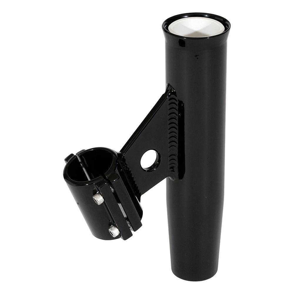 Lees Clamp-On Rod Holder - Black Aluminum - Vertical Mount - Fits 1.900 O.D. Pipe