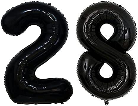 CollectiveMed. Number Foil Balloon 16 Inch  Black Colour (BLACK28)