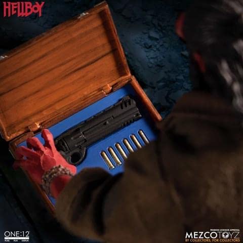 Mezco Hellboy One:12 Action Figure - Red, Plastic, Model H848610, One Size
