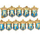 RSAAUD GoldenBlue Conjoined Happy Birthday Crown Shaped Birthday Party Decoration Foil Balloons/Happy Birthday Garland Balloon 