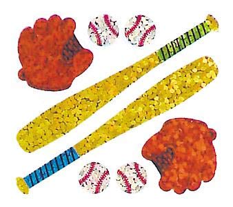 JILLSON & ROBERTS Bulk Roll Prismatic Stickers, Mini Baseball (100 Repeats)
