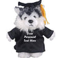Plushland Plush Stuffed Animal Toys 8 Inches Present Gifts for Graduation Day  Personalized Text  Name or Your School Logo on Gown  Best for Any Grad School Kids (Graduation Husky Black Gown)