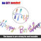 Tatuo Iridescent Happy Birthday Banner Sign Shiny Happy Birthday Banner Changeable Garland Bunting Decoration, Iridescent Party