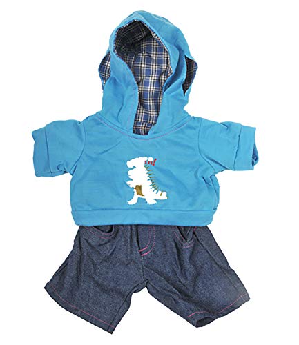 Dinosaur Hoodie W/Jeans Teddy Bear Clothes Outfit Fits Most 14' - 18' Build-A-Bear And Make Your Own Stuffed Animals