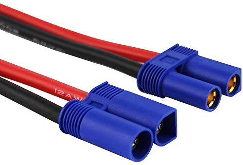 5 Pairs EC5 5.0mm Male Female Banana Connector with 12awg Silicone Wire 10cm RC Hobby Lipo Battery(Pack of 5)