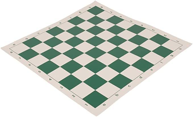 US Chess Federation Triple Weighted Chess Set - Green Quiver Bag, 21"x6", Vinyl Board, Staunton Pattern, 3.75" King, Model COMBO15-GR