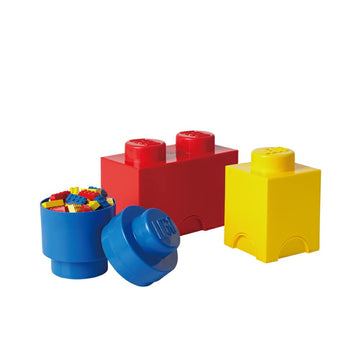 Room Copenhagen, Lego Storage Brick Multipack - Includes 3 Stackable Bricks - 3-Piece, Classic Colors (40140601)