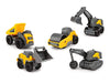 DICKIE TOYS 203722008 Volvo Micro Workers, 5-Piece Toy Set, Excavator, Construction Site Set, Construction Vehicles, Constructio