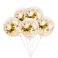 Tellpet White Happy Birthday Banner With 5 Pcs Gold Confetti Balloons