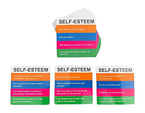 YEHUA! Totika Therapy Game Five Card Set with 48 Colored Stackable Blocks - Self Esteem  Junior  Teen/mature-themed  Life Skills and Icebreaker - A Game of Fun  Skill and Communication