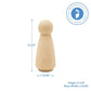 Large Wooden Peg Dolls 5-1/2 Inch, Mom/Angel Shape Peg People, Pack Of 2 Birch Unfinished Wood Figurines To Paint, By Woodpecker
