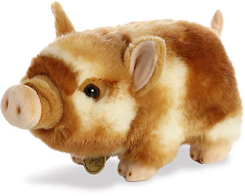 Aurora Adorable Miyoni Tots Pot-Bellied Piglet Two Color Stuffed Animal - Lifelike Detail - Cherished Companionship - Brown 11 I