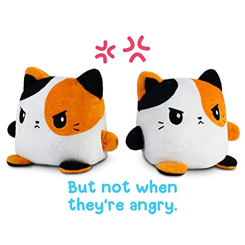 Teeturtle - Plushmates - Magnetic Reversible Plushies That Hold Hands When Happy - Calico Cat - Huggable And Soft Sensory Fidget