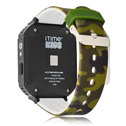 Accutime Itime Kids Camouflage Interactive Smart Watch - Educational Tools, Fitness Tracker, Camera, Games, Temperature Sensor - Safe Tech For Children (Itk2001Az)