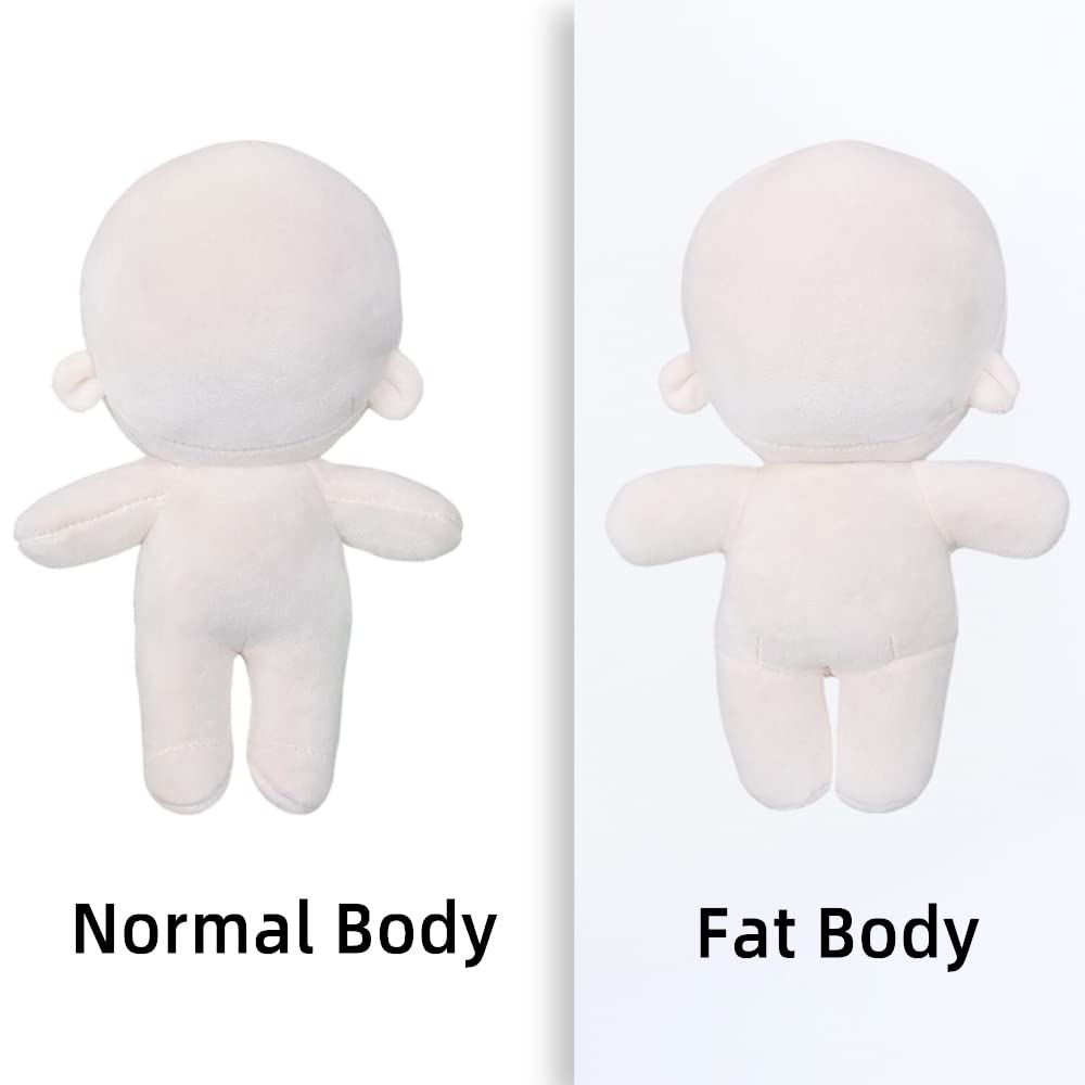 niannyyhouse 6in(15CM) Plush Doll Without Embroidery Humanoid Stuffed Toys Dress Up Fat Body Glossy Wearable Clothing (15CM, B-2