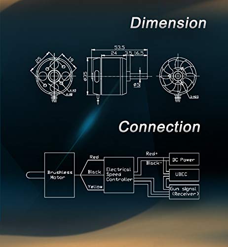 FLASH HOBBY Brushless Motor 3536 RC Outrunner Motor Electric DC Motor for Helicopter UAV Multicopter RC Plane Fixed Wing & Robot