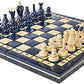 Chess And Games Shop Muba Beautiful Handcrafted Wooden Chess Set With Board And Chess Pieces - Gift Idea Products (12.5'' (32 Cm) Blue)