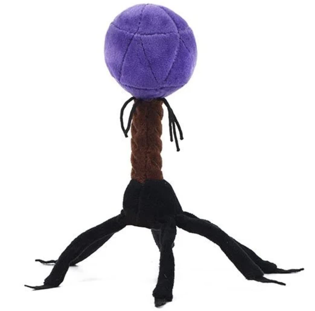 GIANT MICROBES T4 Bacteriophage Plush Toy - 5-inch Purple Soft Toy, Model GMD0735