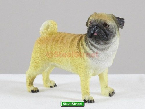 Pacific Trading Sitting Pug Puppy Figurine 3 Inch Multicolor