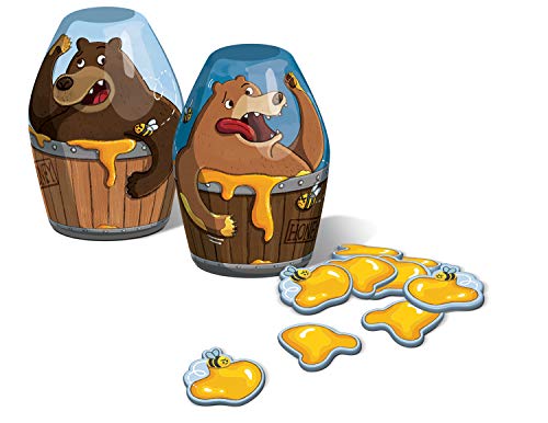 Blue Orange Bears in Barrels Party Game for 4-8 Players, Fun Dexterity Game, Brown, Model 07300