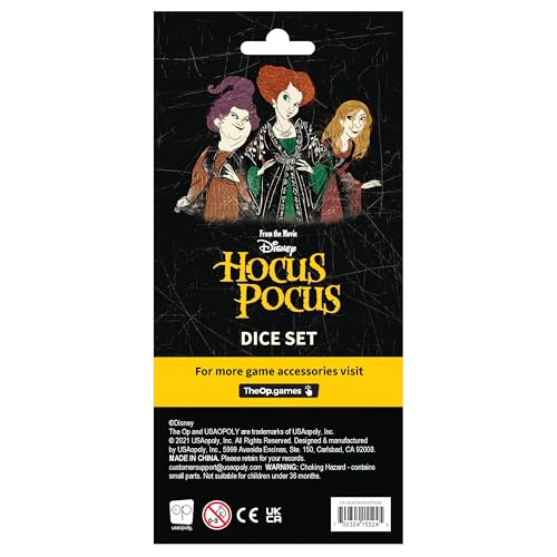 Hocus Pocus Dice Set | Collectible d6 Dice Featuring Characters & References - Sanderson Sisters (Winifred, Sarah, and Mary), Th