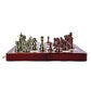 Agirlgle Retro Metal Chess Set - Folding Wooden Board, Classic Handmade Pieces, Bronze Finish - Ideal for Kids & Adults