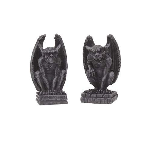 Ptc 2.5 Inch Miniature Evil Gargoyles Resin Statue Figurines, Set Of Two