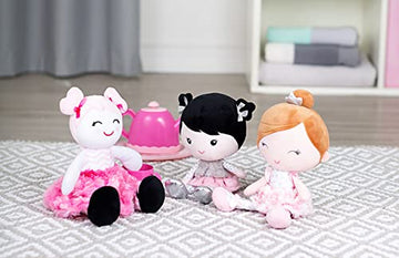 Baby Starters Plush 11 Inches Snuggle Buddy Baby Doll, Marisa With Chevron Stripes, Pink