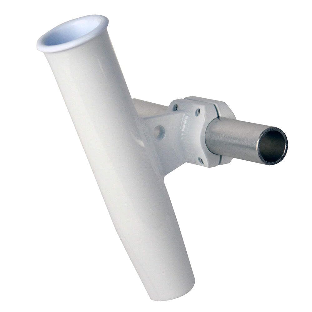 C.E. Smith Aluminum Horizontal Clamp-On Rod Holder 1.66 OD - White Powder Coated w/Sleeve